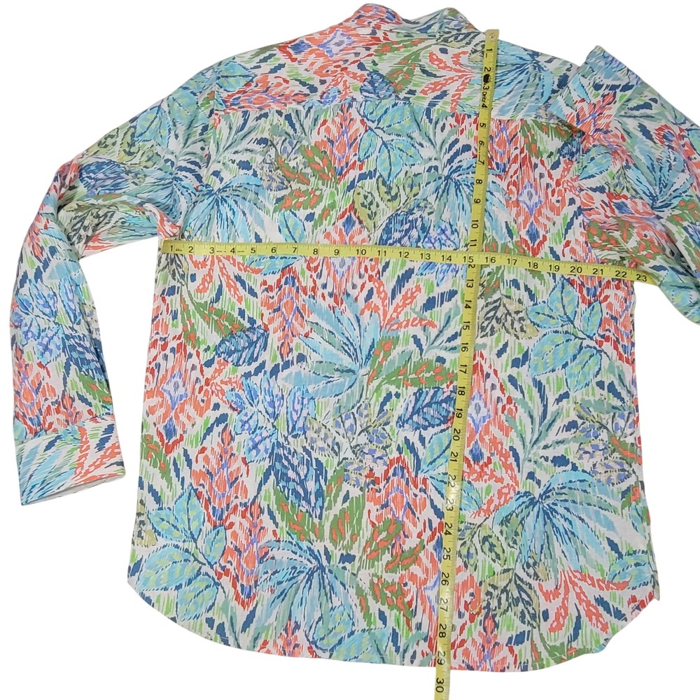Tommy Bahama Fresca Gardens Button‎ Shirt Mens Medium 100% Linen Floral Colorful - Picture 12 of 16